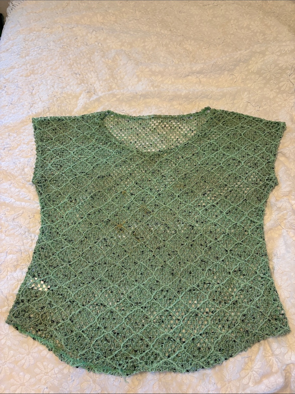 Maurices Green Crochet Knit Short Sleeve Top